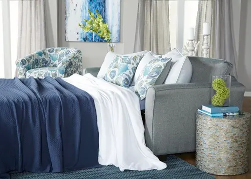 Stylish couch bed in a Pensacola home office